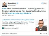 Vorratsdatenspeicherung ?! Und nun, Herr Maas?